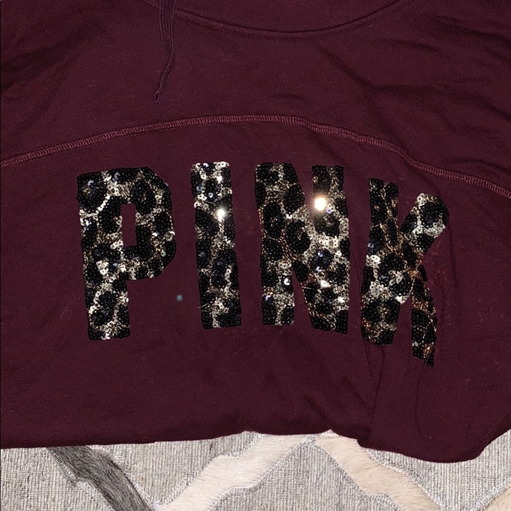 Cheetah Sequin Cowl Neck Hoodie